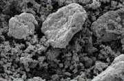 A magnified image of Tungsten Carbide before wet jet milling