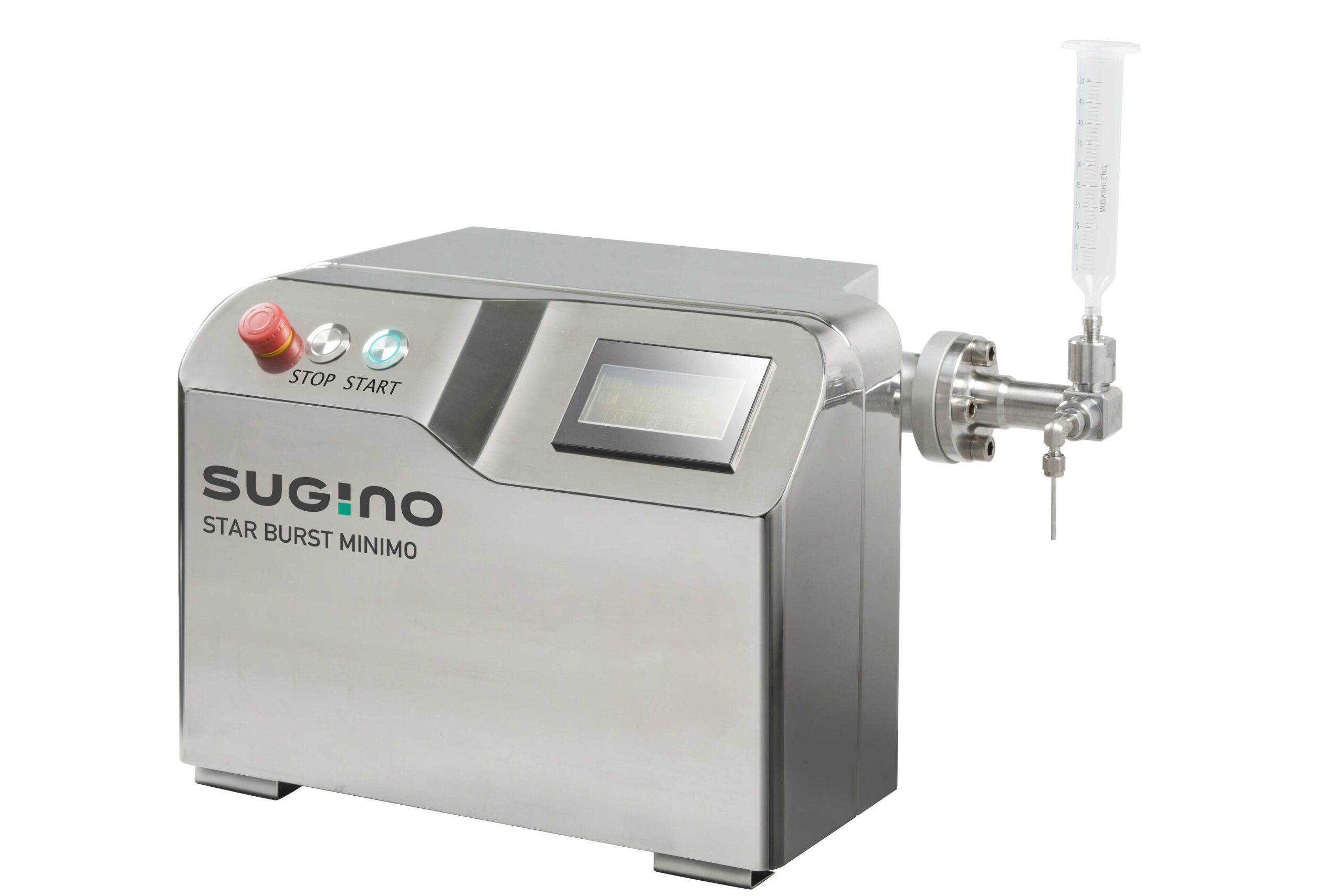 Sugino's Star Burst minimo benchtop lab model for processing raw materials