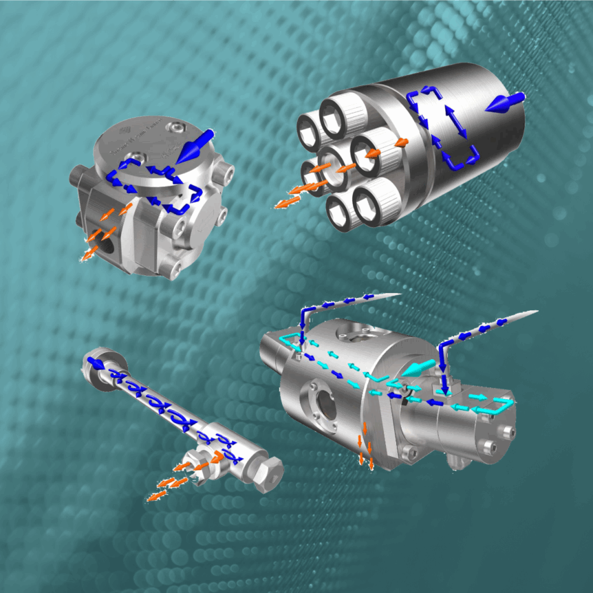 Das Nassstrahlfrässystem von Sugino verfügt über verschiedene Kammern zur Bearbeitung unterschiedlicher Materialien und Anwendungen.