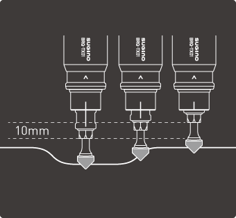 Diagram illustration of how the Barriquan float deburring tool follows the edge of a part or workpiece while maintaining consistent pressure