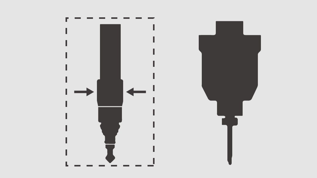 Small deburring tool which minimizes interference