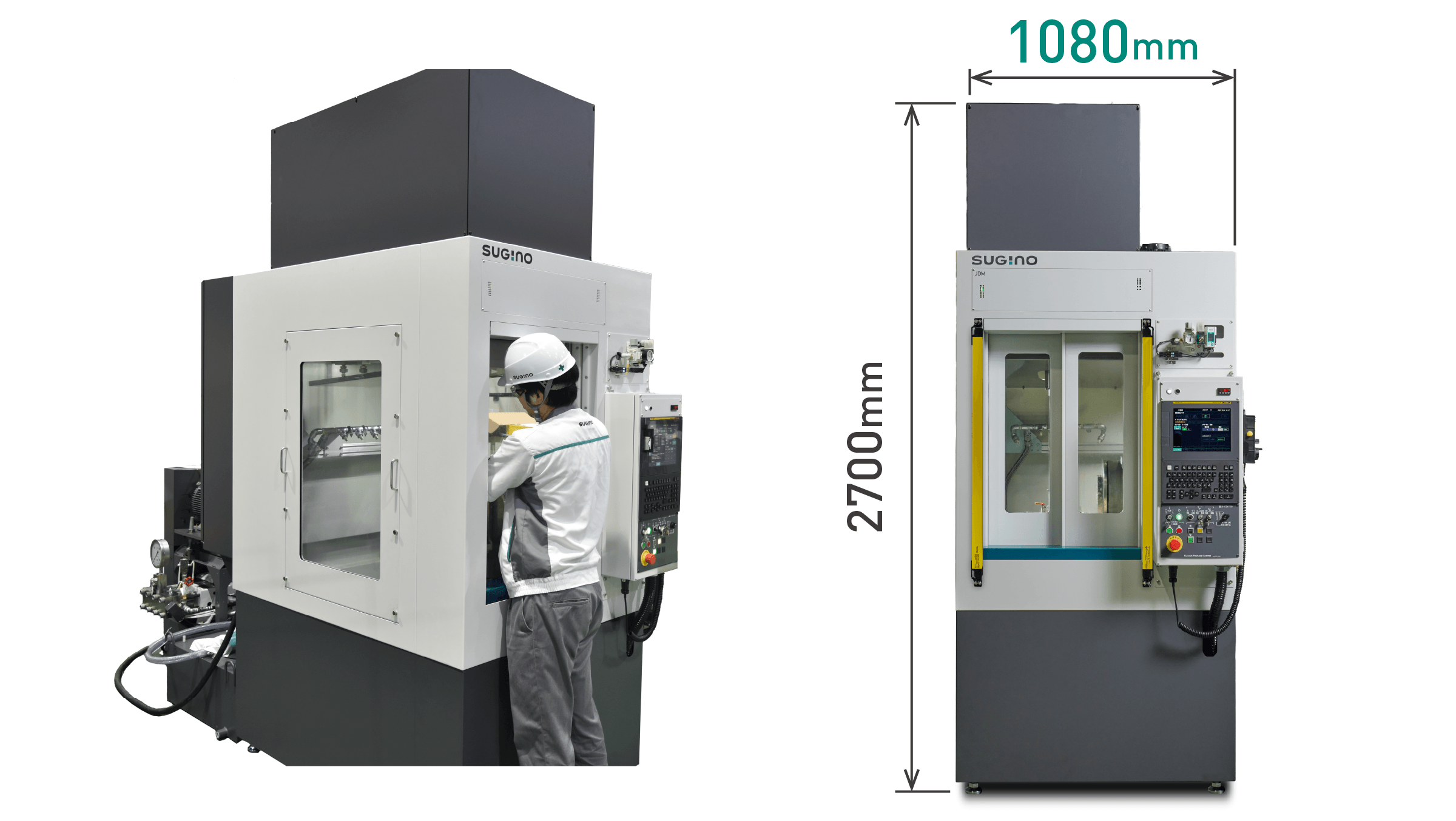 Sugino's JDM jet deburring machine takes up little space in a small footprint