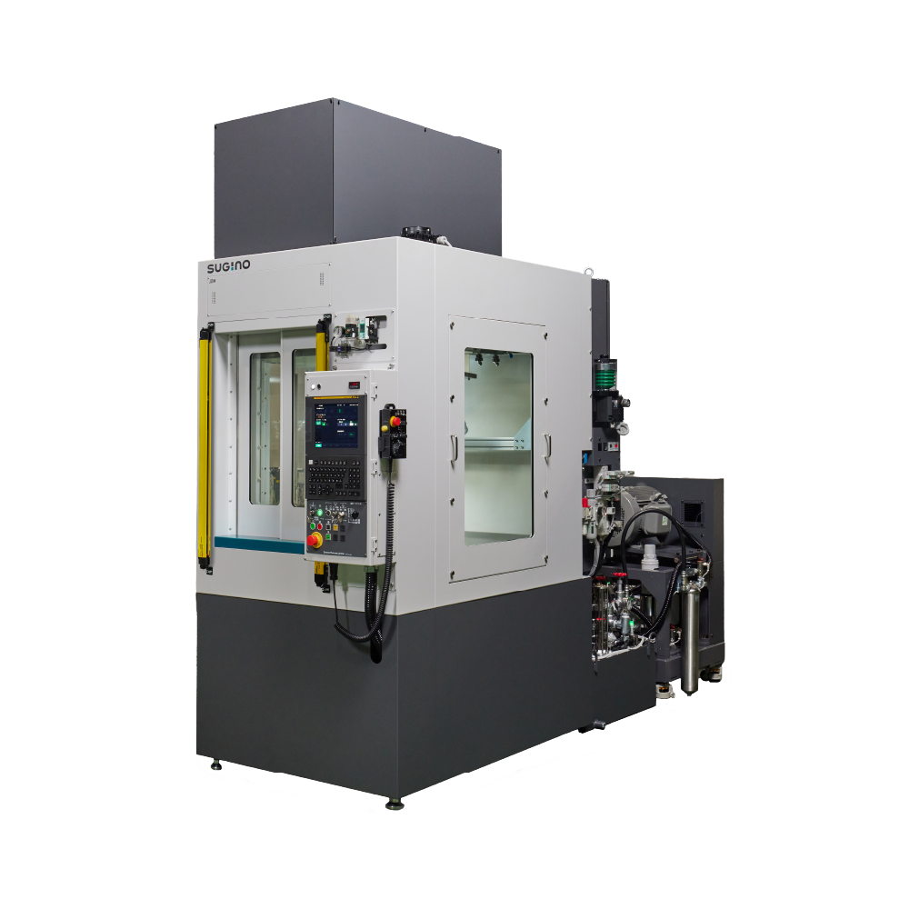 Sugino's JDM Water Jet Deburring Machine uses high pressure water up to 10,000 PSI or 70 MPa